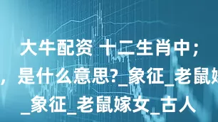 大牛配资 十二生肖中；一鼠之微，是什么意思?_象征_老鼠嫁女_古人
