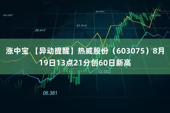 涨中宝 【异动提醒】热威股份（603075）8月19日13点21分创60日新高